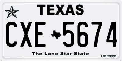 TX license plate CXE5674