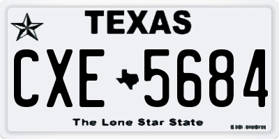TX license plate CXE5684