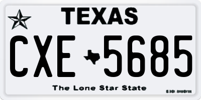 TX license plate CXE5685