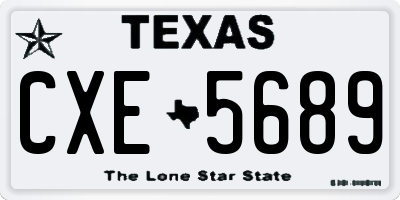 TX license plate CXE5689
