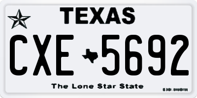 TX license plate CXE5692