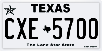 TX license plate CXE5700