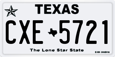 TX license plate CXE5721