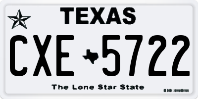 TX license plate CXE5722