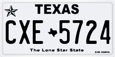 TX license plate CXE5724