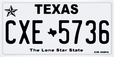 TX license plate CXE5736