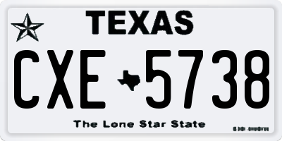 TX license plate CXE5738