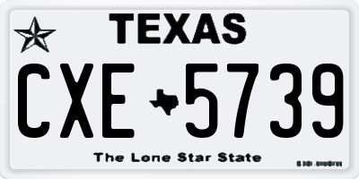 TX license plate CXE5739