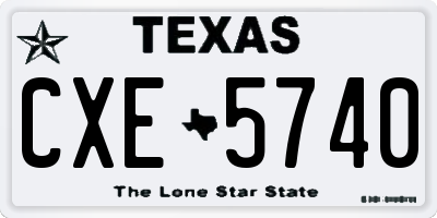 TX license plate CXE5740