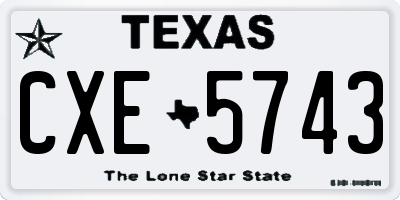 TX license plate CXE5743