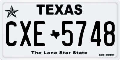 TX license plate CXE5748