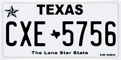 TX license plate CXE5756