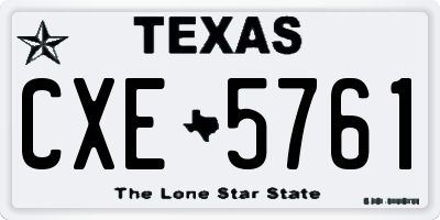TX license plate CXE5761