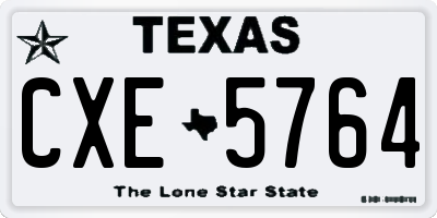 TX license plate CXE5764