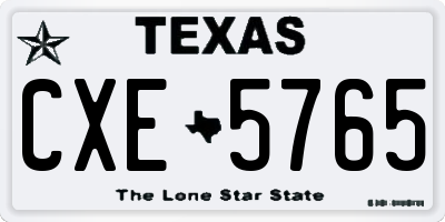 TX license plate CXE5765