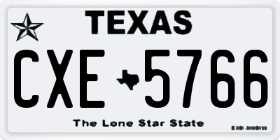 TX license plate CXE5766