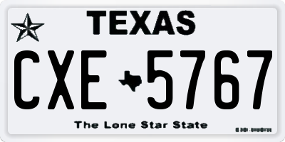 TX license plate CXE5767