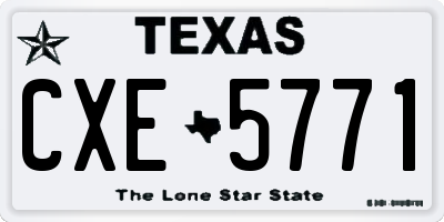 TX license plate CXE5771