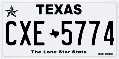 TX license plate CXE5774