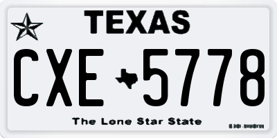 TX license plate CXE5778