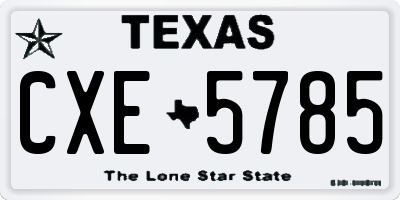 TX license plate CXE5785