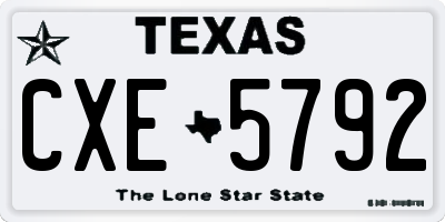 TX license plate CXE5792