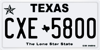 TX license plate CXE5800