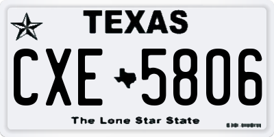TX license plate CXE5806