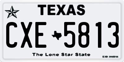 TX license plate CXE5813