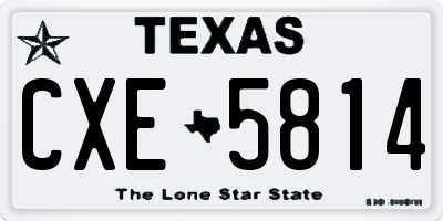 TX license plate CXE5814