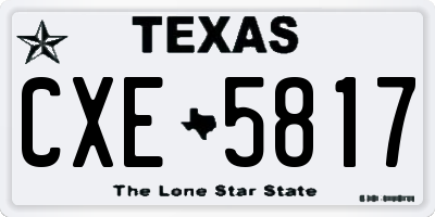 TX license plate CXE5817