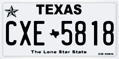 TX license plate CXE5818