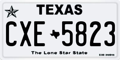TX license plate CXE5823
