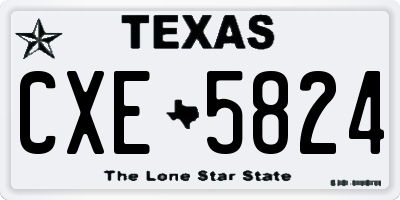 TX license plate CXE5824