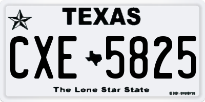 TX license plate CXE5825