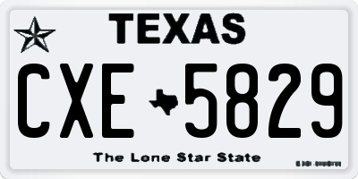 TX license plate CXE5829