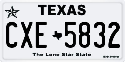 TX license plate CXE5832