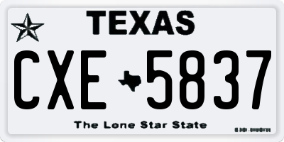 TX license plate CXE5837