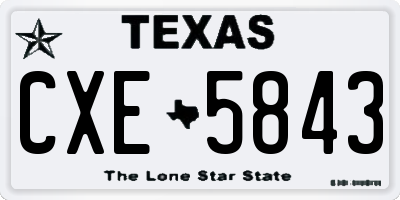 TX license plate CXE5843