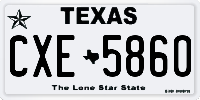 TX license plate CXE5860