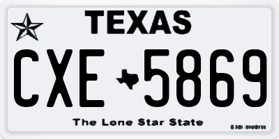 TX license plate CXE5869