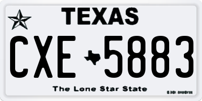 TX license plate CXE5883