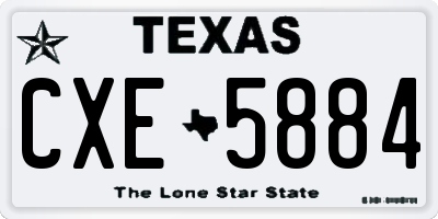TX license plate CXE5884
