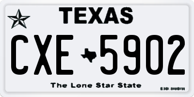 TX license plate CXE5902