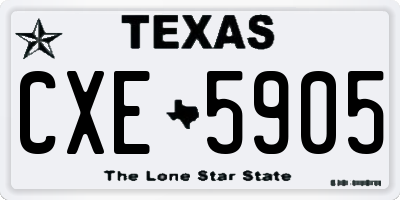 TX license plate CXE5905