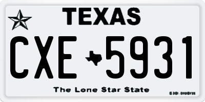 TX license plate CXE5931