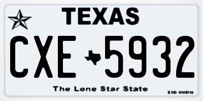 TX license plate CXE5932