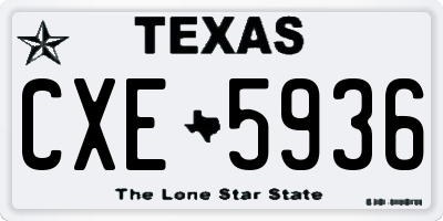 TX license plate CXE5936