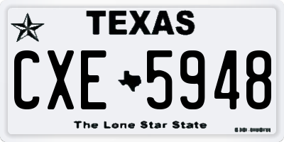 TX license plate CXE5948
