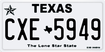 TX license plate CXE5949
